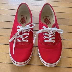Vans red authentic lo pro mens 7 womens 8.5